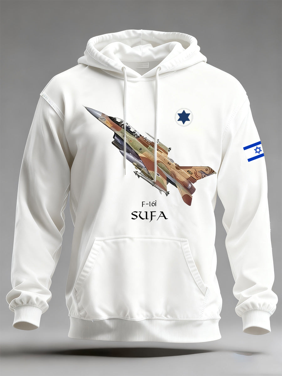 Men's Israeli Flag Print Comfortable Hooded Sweatshirt