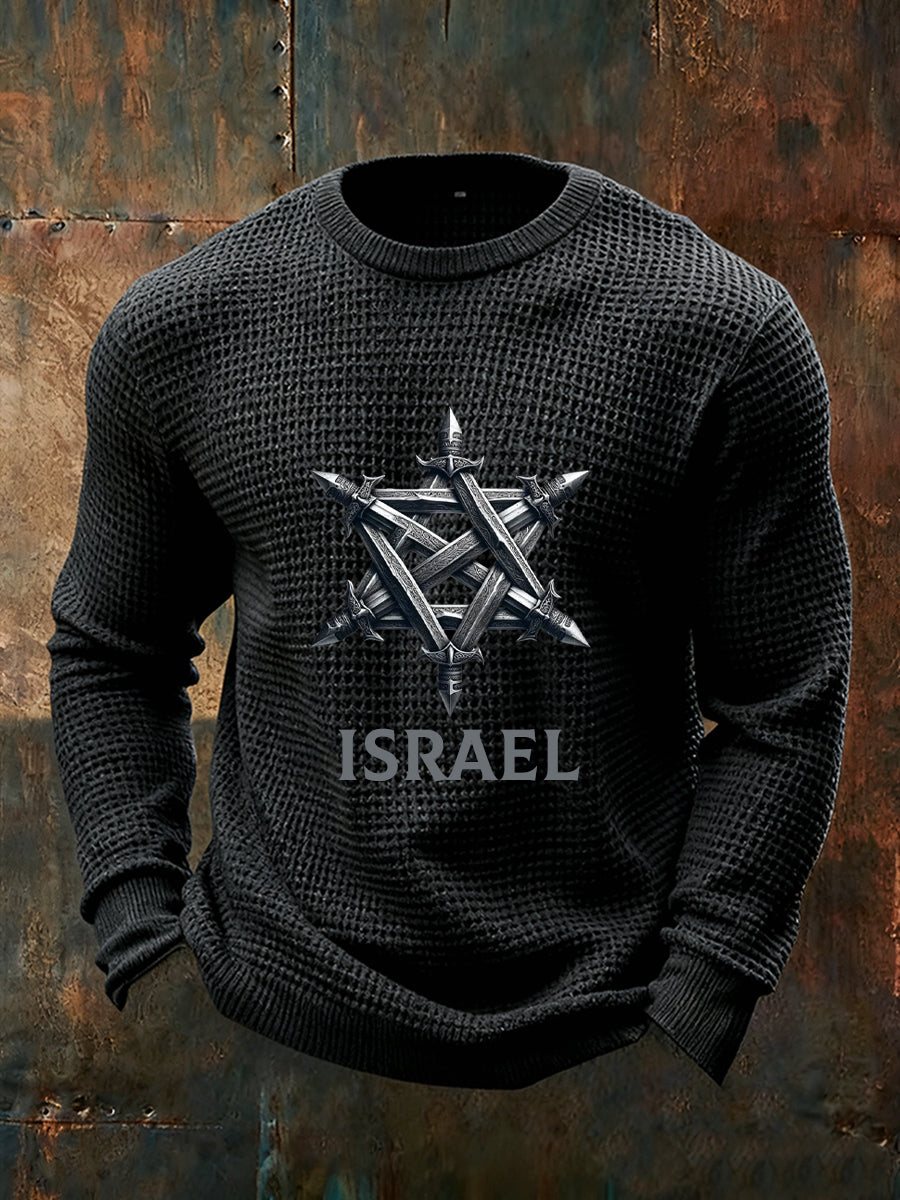 Men's Vintage Fashion Casual Loose Fit Crew Neck Long Sleeve