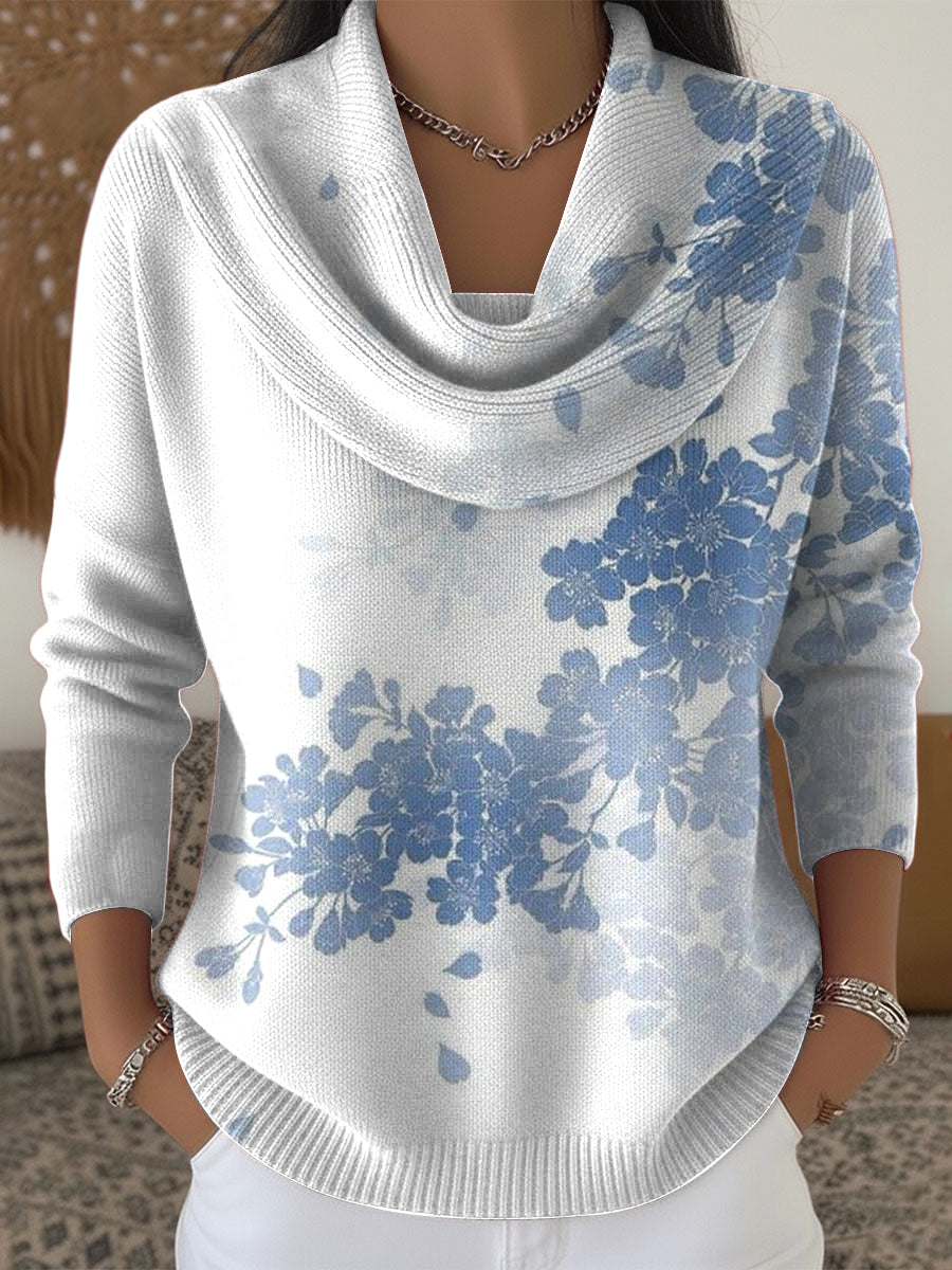 Women's Vintage Floral Art Scalloped Collar Blouse