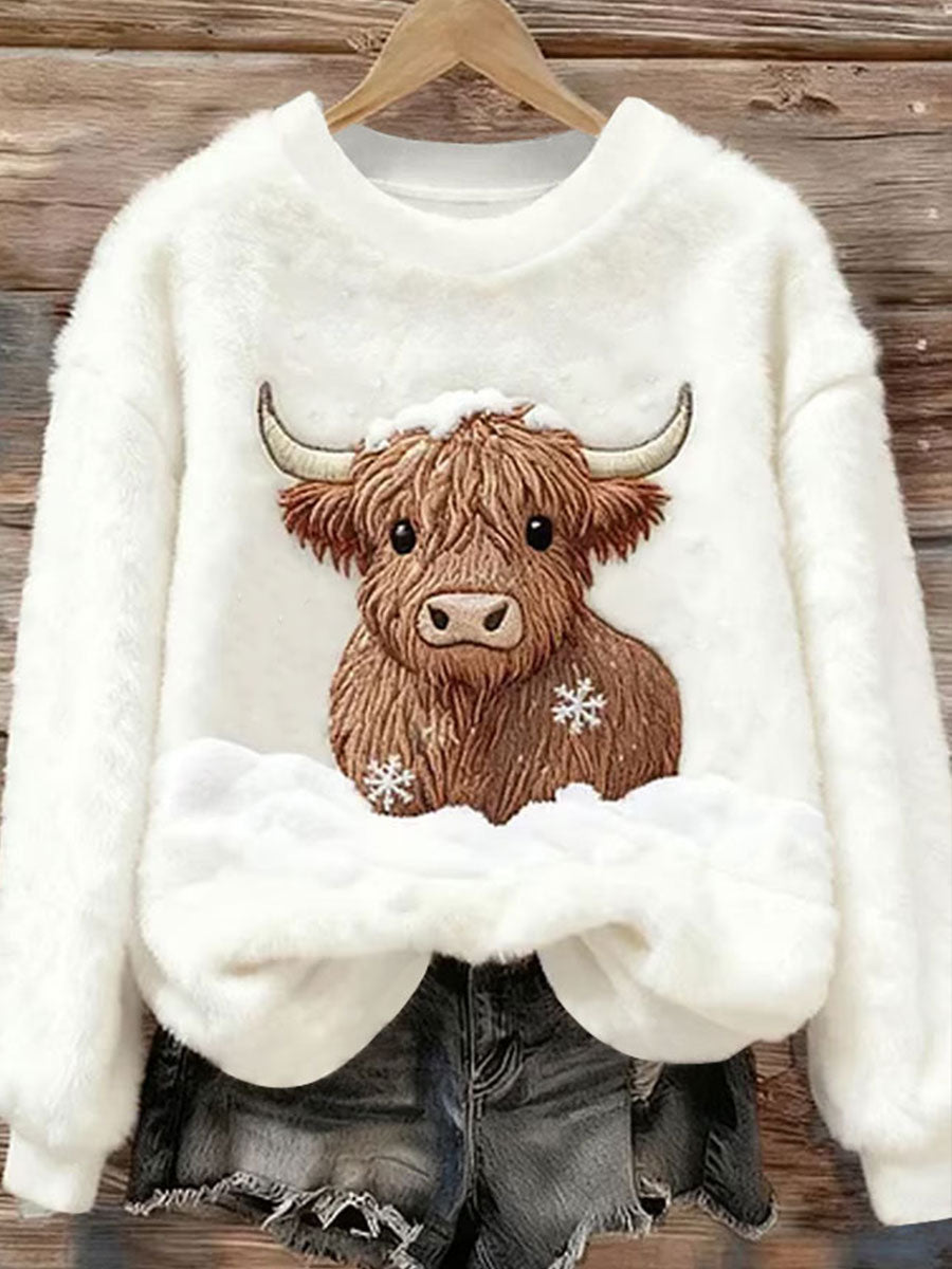 Women's Highland Denim Print Casual Top