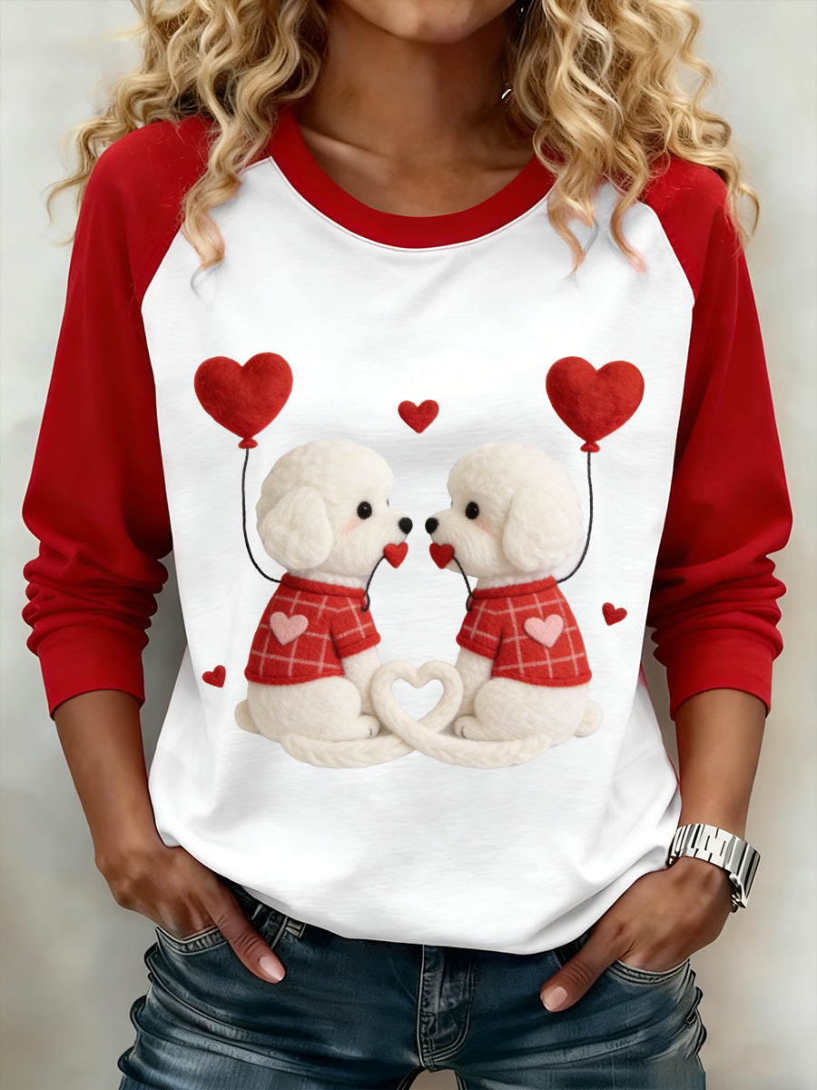 Women's Valentine's Day Puppy Sweatshirt