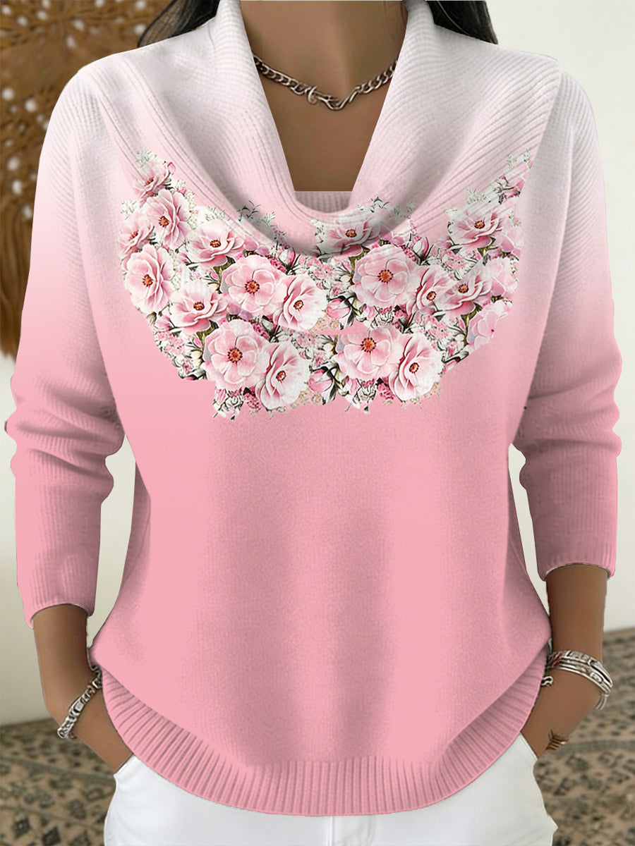 Women's Sweater With Israeli National Flower (Anemone) Print