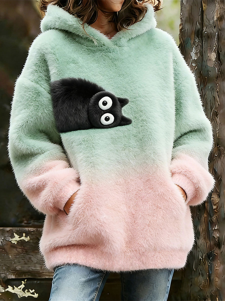 Women's Cat Flannel Hoodies