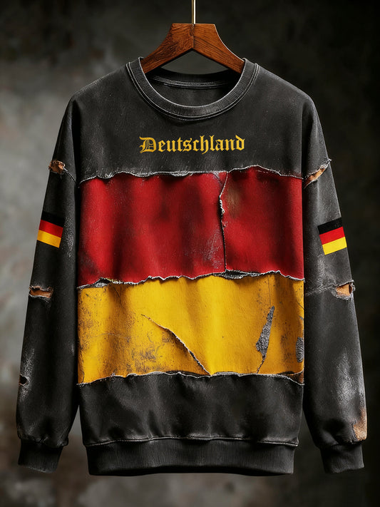 Men's Deutschland Art Print Crew Neck Sweatshirt