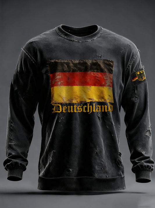 Men's Deutschland Art Print Crew Neck Sweatshirt