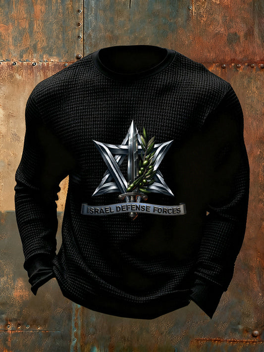 Men's Vintage Fashion Casual Loose Fit Crew Neck Long Sleeve