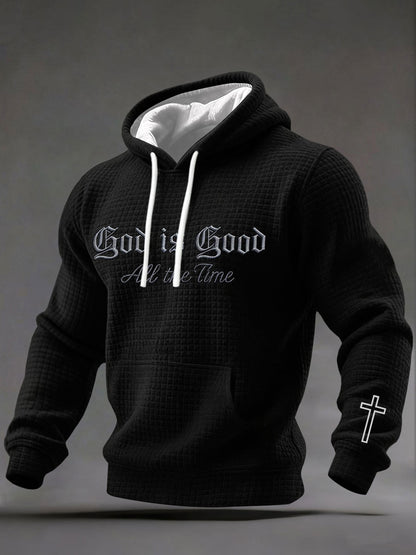Men's God Is Good Print Casual Hoodie