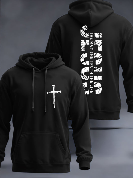 Men's Jesus The Way Christian Hooded Sweatshirt