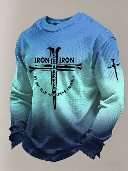 Men's Iron Sharpens Iron Waffle Long Sleeve T-Shirt