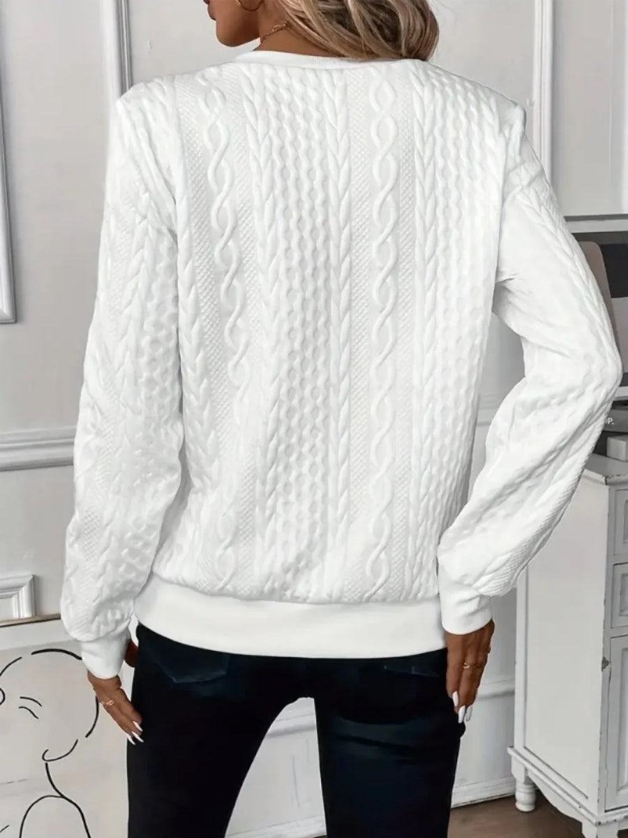 Women's Casual Cable Zipper Sweatshirt