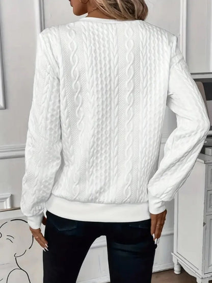 Women's Casual Cable Zipper Sweatshirt