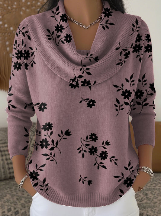 Women's Vintage Abstract Floral Art Off-Shoulder Top