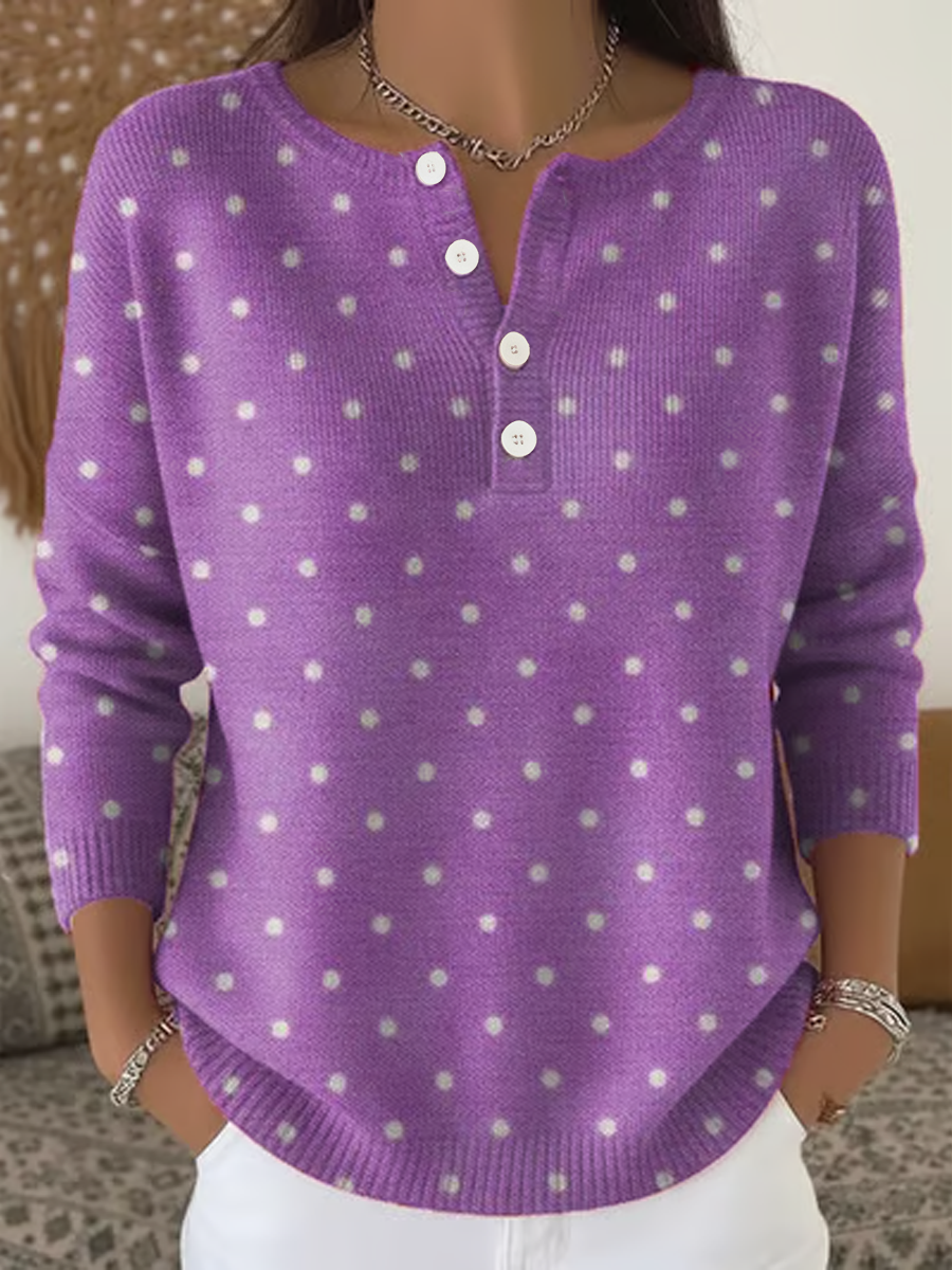 Women‘s Retro Purple Art Print long-sleeve cardigan