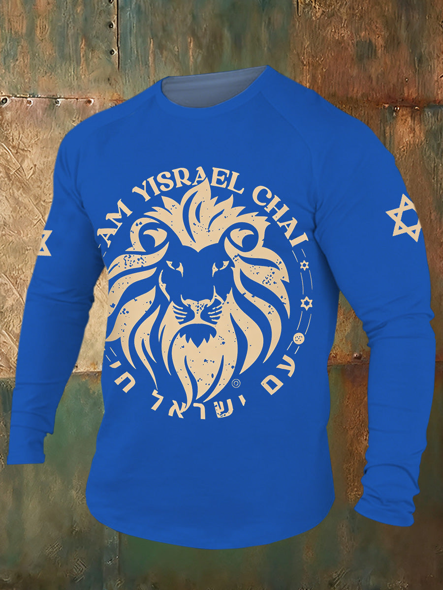 Men's Israeli Flag Print Casual T-Shirt