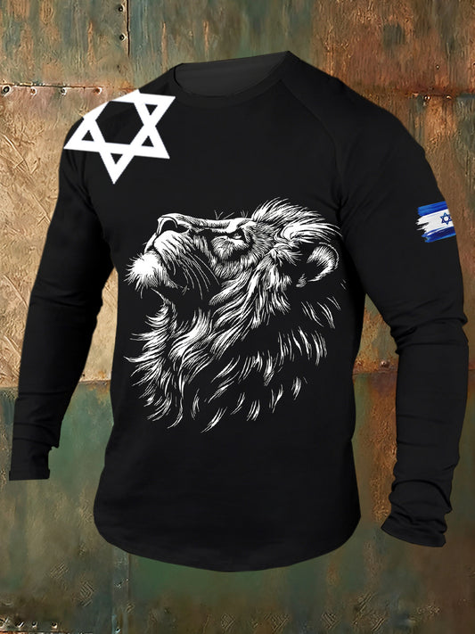 Men's Israeli Flag Print Casual T-Shirt