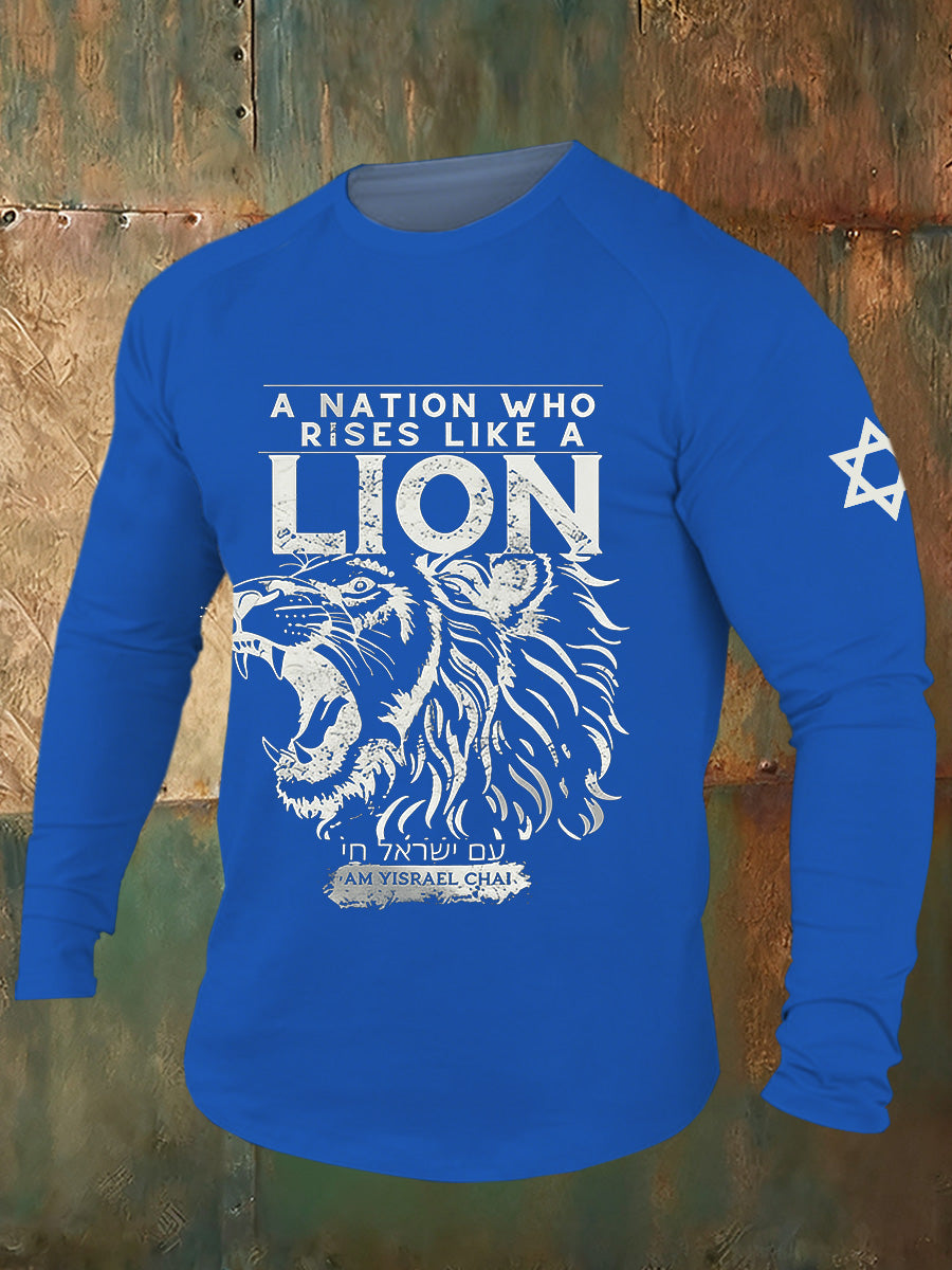 Men's Israeli Flag Print Casual T-Shirt