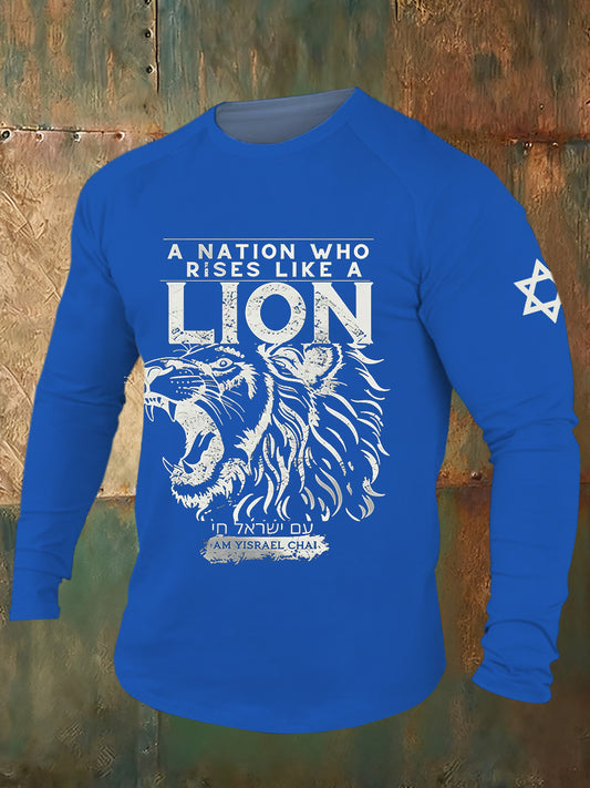 Men's Israeli Flag Print Casual T-Shirt