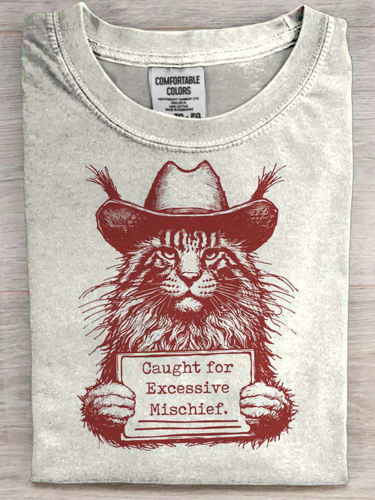 Funny Cat Print Casual Short-Sleeve T-Shirt
