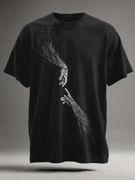 Abstract Art Hand-Printed Casual Short-Sleeve T-Shirt