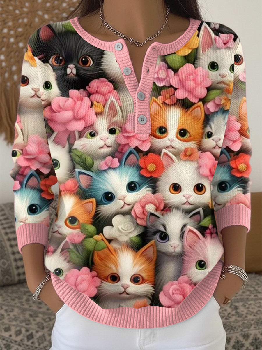 Women's Adorable Kitten Sweater