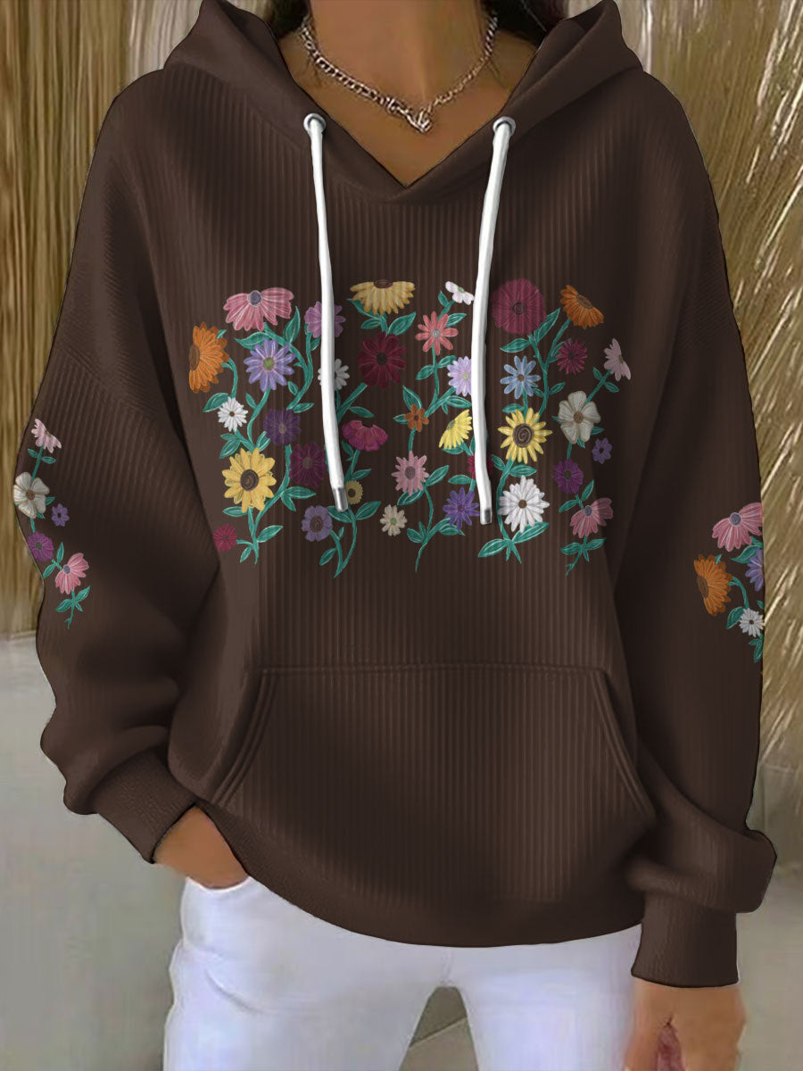 Women's Floral Music Lover Printed Hoodie