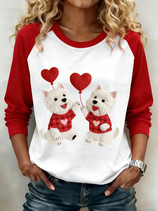 Women's Valentine's Day Puppy Sweatshirt