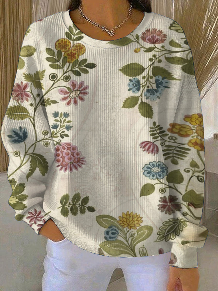 Women's Traditional Floral Oversized Pullover