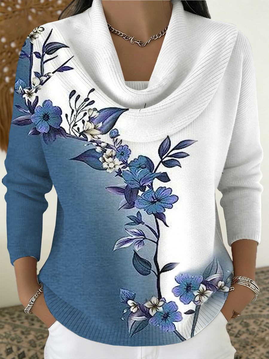Women's Sweater With Israeli National Flower (Anemone) Print