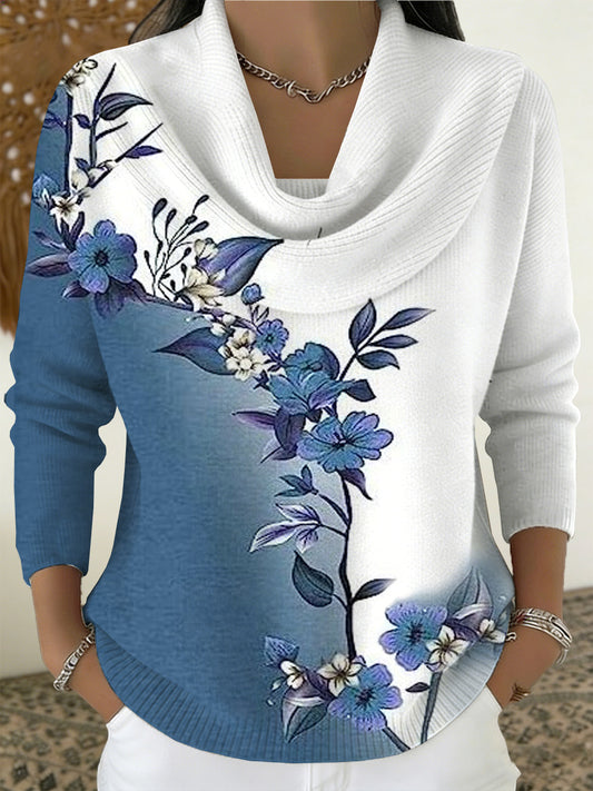 Women's Sweater With Israeli National Flower (Anemone) Print