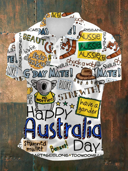 Men's Happy Australia Day polo shirt