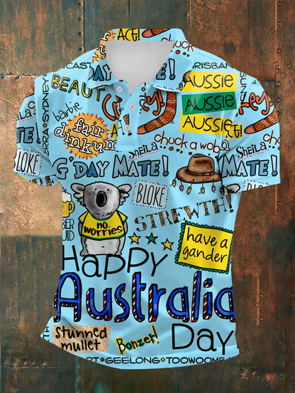 Men's Happy Australia Day polo shirt