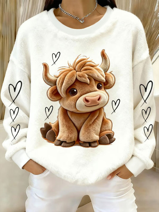 Women's Highland Cow Art Print Casual Top
