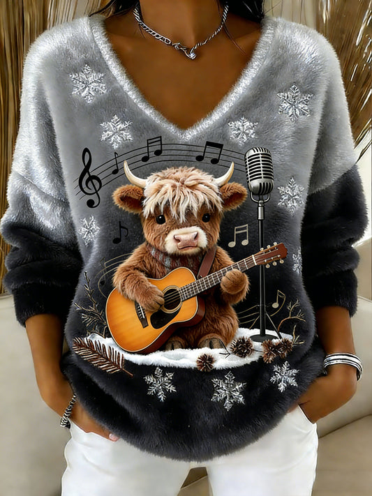 Women's Vintage Animal Print Casual And Comfortable Flannel Top