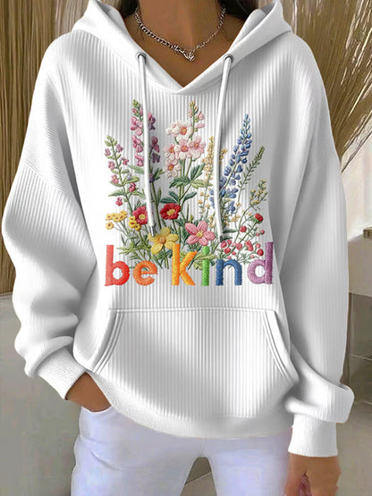 Women's Be Kind Print Casual Hoodie