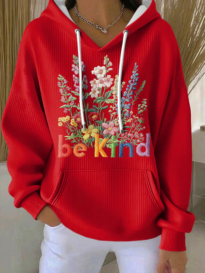 Women's Be Kind Print Casual Hoodie
