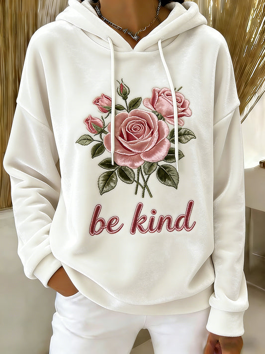 Women's Be Kind Print Casual Flannel Sweater