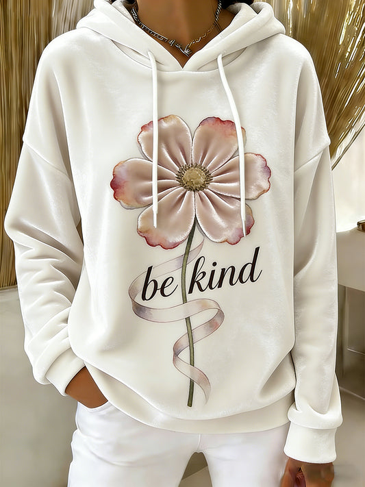 Women's Cute Animal Print Casual Flannel Hoodie