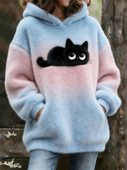 Women's Cat Flannel Hoodies